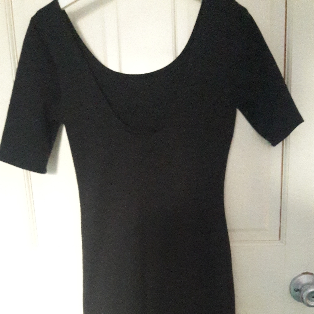 Black mid length dress